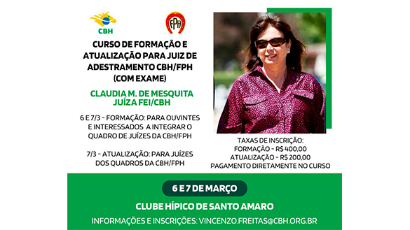 Curso de Formação e Atualização para Juízes de Adestramento