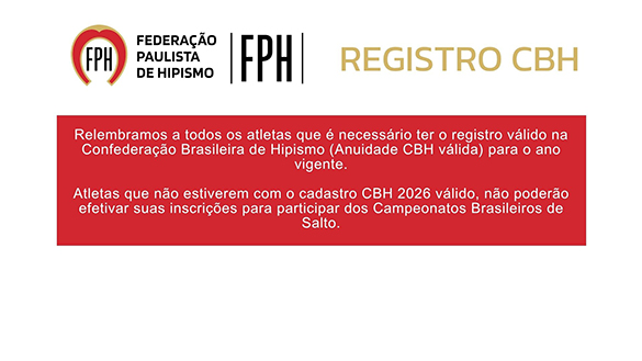 Comunicado - Obrigatoriedade dos Registros CBH 2026 para participação em CBS
