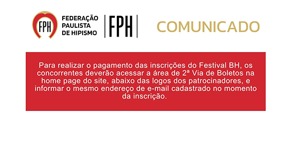 Comunicado Importante - Boletos Festival BH - 14/7